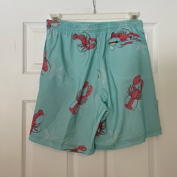 WEEKENDER men’s swim trunks in teal with lobster print - Picture 3 of 5